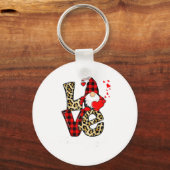 Love Teacher Squad Gnome Hearts Valentines Gnome T Schlüsselanhänger (Vorderseite)