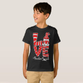 Love Teacher Squad Gnome Hearts Valentines Gnome T T-Shirt (Vorne ganz)