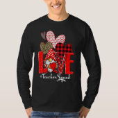 Love Teacher Squad Gnome Hearts Valentines Gnome T T-Shirt (Vorderseite)