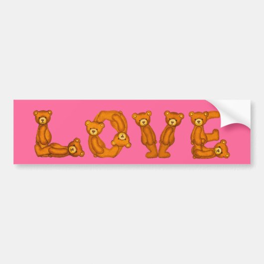 Love~Teddy Bärn-Buchstabe Autoaufkleber (Vorne)