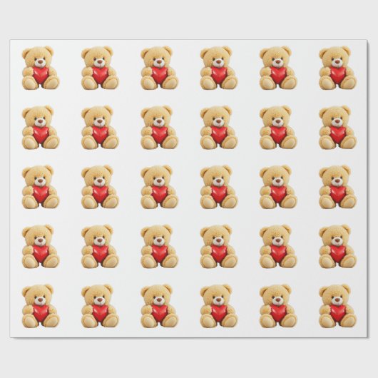 Love Teddy Geschenkpapier (Flach)