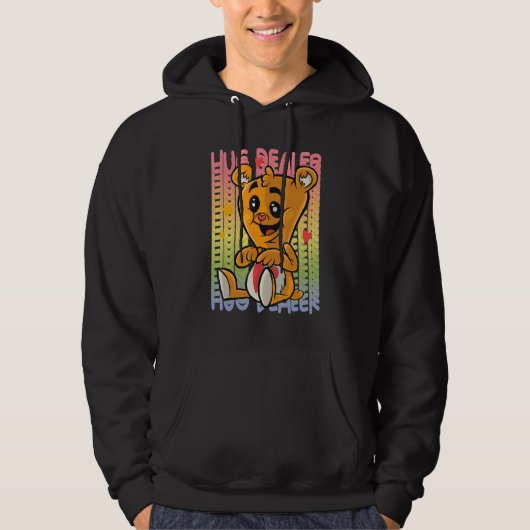 Love Teddy Rainbow Hug Dealer Cute Teddy Bear Hug  Hoodie (Vorderseite)