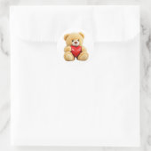 Love Teddy Runder Aufkleber (Tasche)
