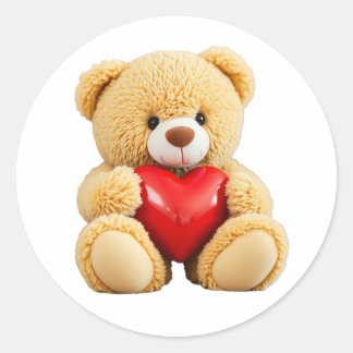 Love Teddy Runder Aufkleber