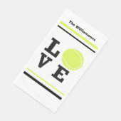 Love Tennis Ball Script Name Serviette (Ecke)