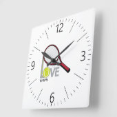 Love tennis quadratische wanduhr (Winkel)