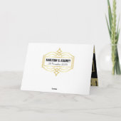 Love & Thanks Art Deco Wedding Foto Thank You Karte (Rückseite)