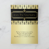 Love & Thanks Art Deco Wedding Foto Thank You Karte (Innenseite)