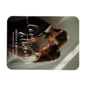'Love & Thanks' Custom Photo Wedding Favor Magnet (Horizontal)