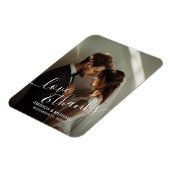 'Love & Thanks' Custom Photo Wedding Favor Magnet (Linke Seite)