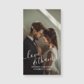 'Love & Thanks' Custom Photo Wedding Favor Magnetkarte (Vorderseite)