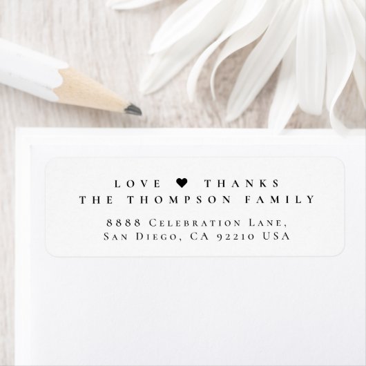 Love & Thanks Family Elegant Minimalist Mailing (Insitu)