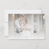 Love & Thanks Photo Wedding Botanical Transparency Dankeskarte (Vorderseite)