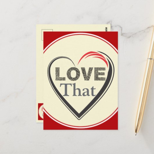 Love That Postcard Postkarte (Vorderseite/Rückseite Beispiel)