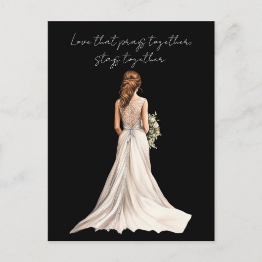 Love that Prays Together Wedding Greeting Card Postkarte (Vorderseite)