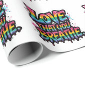 Love That You Breathe – Bold Rainbow Pride Quote Geschenkpapier (Rolleneckpunkt)