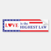 Love: the Highest Law Bumper Sticker Autoaufkleber (Vorne)