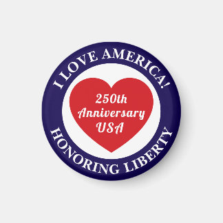 Love the USA Patriotic Red White Blue Heart 250th Magnet