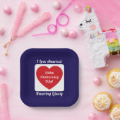 Love the USA Patriotic Red White Blue Heart 250th Pappteller (Party)