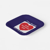 Love the USA Patriotic Red White Blue Heart 250th Pappteller (Gewinkelt)