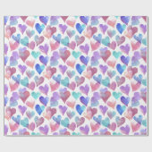 Love-Themed Hearts Valentine Wrapping Paper Geschenkpapier (Flach)