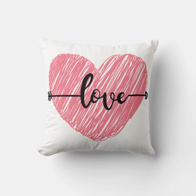 Love-Themed Pillow – Cozy Romantic Home Accent Kissen (Vorderseite)