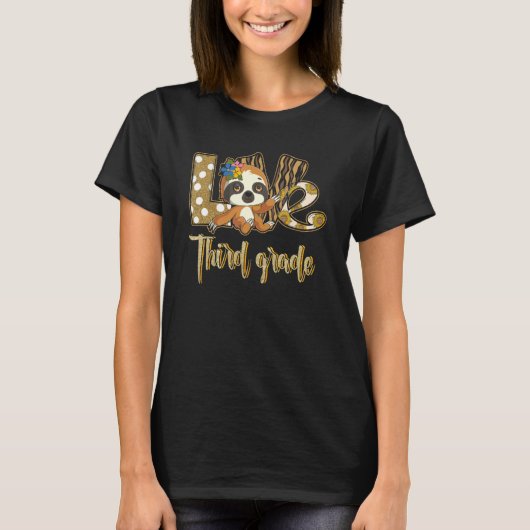 Love Third Grade Sloth 3rd Grade Teacher Back To S T-Shirt (Vorderseite)
