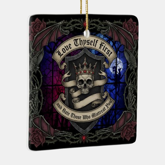 Love Thyself First Keramikornament (Rechts)