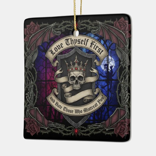 Love Thyself First Keramikornament (Links)