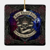 Love Thyself First Keramikornament (Rückseite)