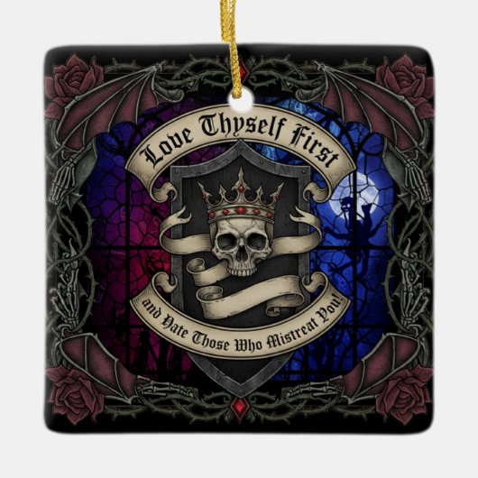 Love Thyself First Keramikornament (Vorderseite)