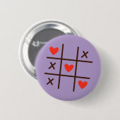 Love Tic-Tac-Toe Hearts Button — Cute Valentine's  (Vorne & Hinten)