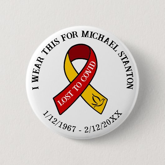 Love to Covid | Memorial Personalisiert Button (Vorderseite)