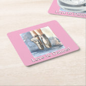 Love to Dance Ballet Paper Coasters Rechteckiger Pappuntersetzer (angewinkelt)