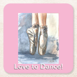 Love to Dance Ballet Paper Coasters Rechteckiger Pappuntersetzer
