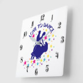 Love to dance quadratische wanduhr (Winkel)