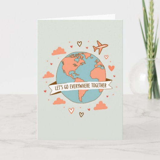Love Travel Adventure Together Card Karte (Vorderseite)