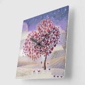 Love Tree Acrylic Wall Clock Quadratische Wanduhr (Winkel)