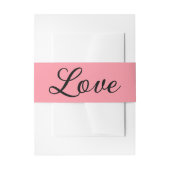 Love Tropical Minimalist Pink Black Summer Wedding Einladungsbanderole (Vorderseite Beispiel)