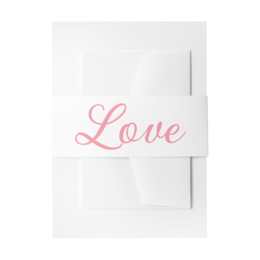 Love Tropical Minimalist Pink Summer Wedding Einladungsbanderole (Vorderseite Beispiel)