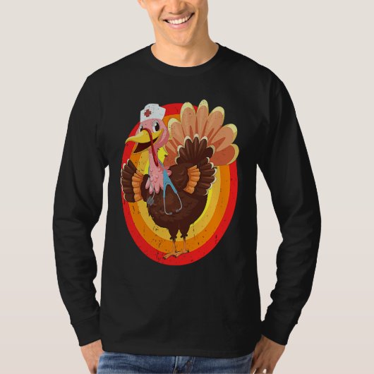 Love Turkey Stethoscope Nurse Life Thanksgiving Fa T-Shirt (Vorderseite)