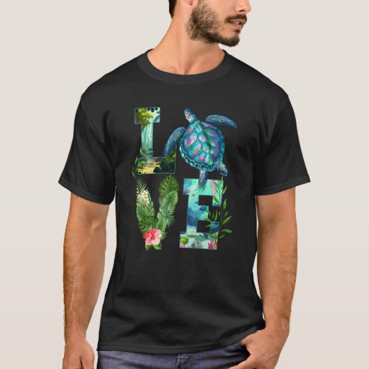 Love Turtle Earth Day Save Planet Environmental Se T-Shirt (Vorderseite)