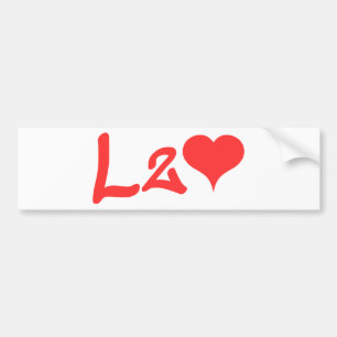 Love Two Love Red Heart Autoaufkleber