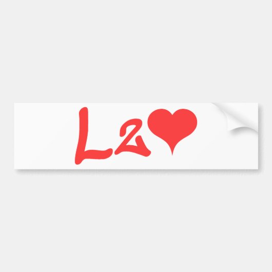 Love Two Love Red Heart Autoaufkleber (Vorne)