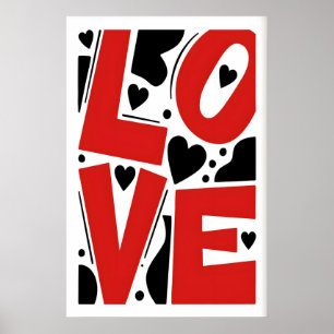 LOVE Typografie Druck Moderne Vertikale Buchstaben Poster
