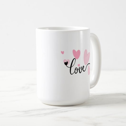 LOVE-Typografie-Tasse Kaffeetasse (VorderseiteRechts)
