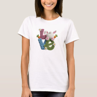 Love Typography Easter Crochet Name T-Shirt