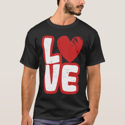 Love Typography Hearts Valentine's Day  Romantic C T-Shirt (Vorderseite)