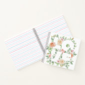 LOVE Typography with Watercolor Roses and Greenery Notizblock (Innenseite)