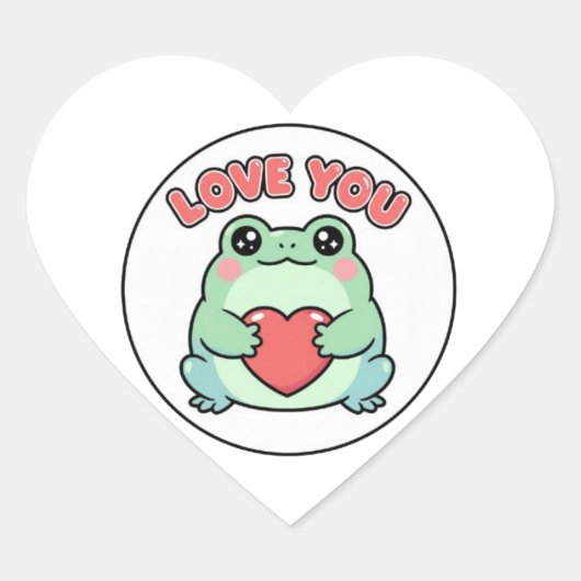 Love U Frog Sticker Cute Heart Eyes Frog Romantic  (Vorderseite)